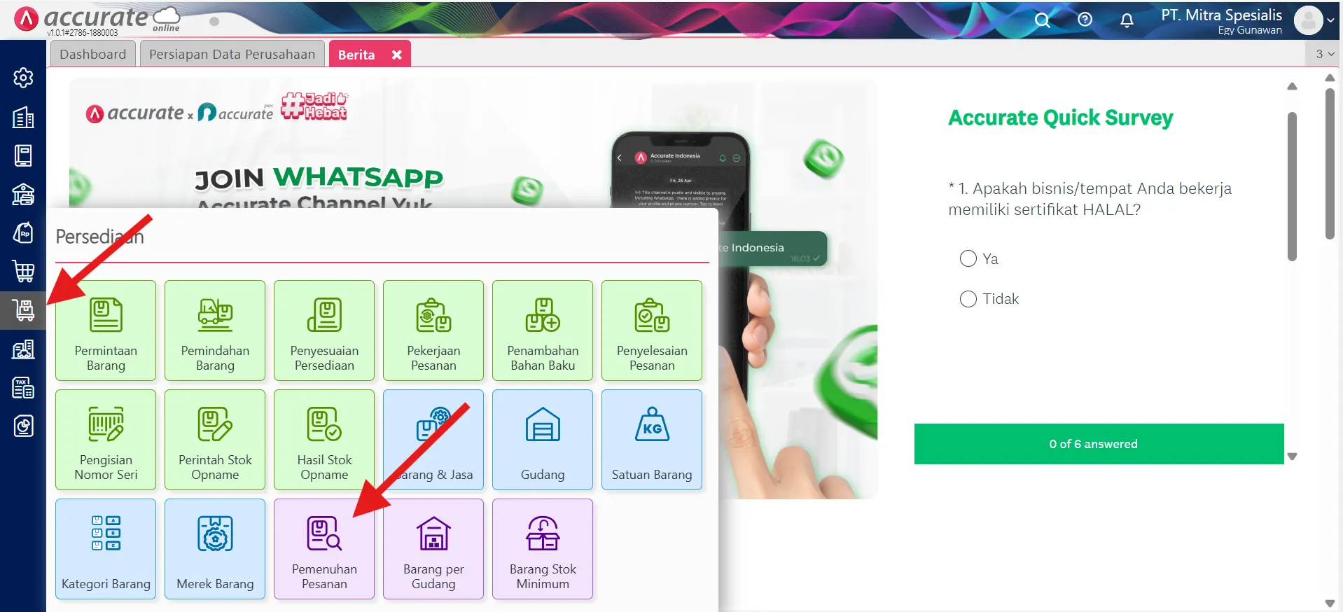 Cara membuat pemenuhan barang sesuai pesanan